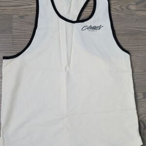 YoungLA White Tank Top with Black Accents